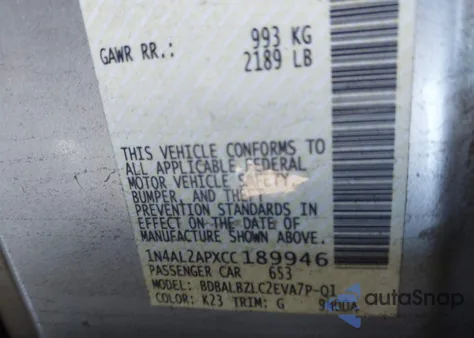 2012 Nissan Altima 2.5 S z USA, uszkodzony, nr VIN 1N4AL2APXCC189946